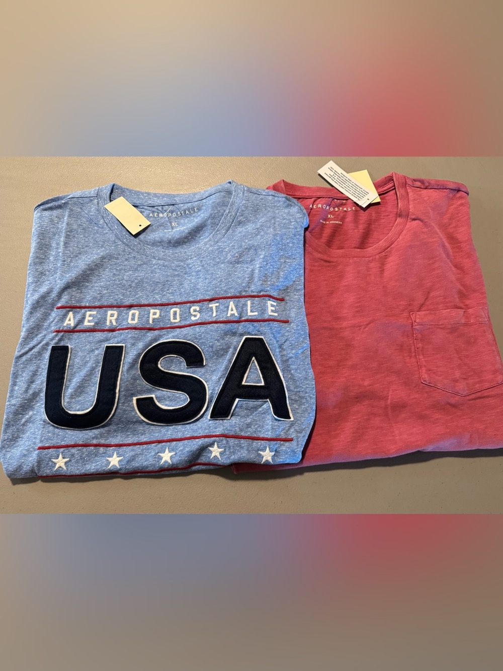 Aeropostale Mens Blue & Red Short Sleeve Shirts XL